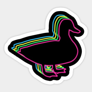 Duck 80s Neon Sticker